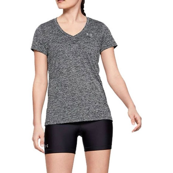 Women’s Under Armour Twist Tech Heat Gear V-Neck Short Sleeve Shirt Small - Picture 1 of 15